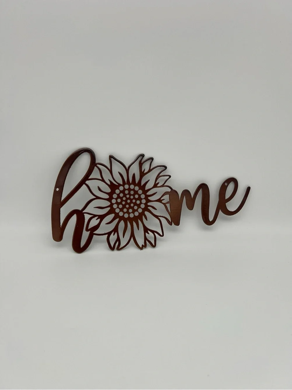 Redline Steel Laser Cut Metal Brown Sunflower 'Home' Wall Decor Sign